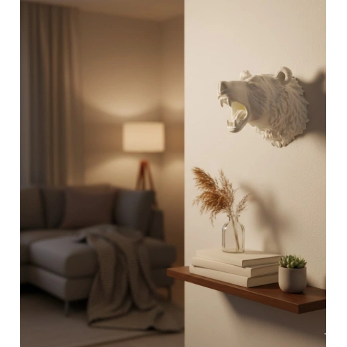 BFS Krem Ayı Figürü Duvar Süsü Asılabilir Hediyelik Dekoratif 25x19 cm