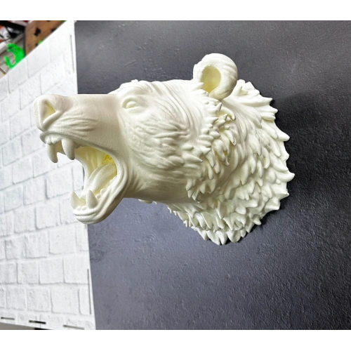BFS Krem Ayı Figürü Duvar Süsü Asılabilir Hediyelik Dekoratif 25x19 cm