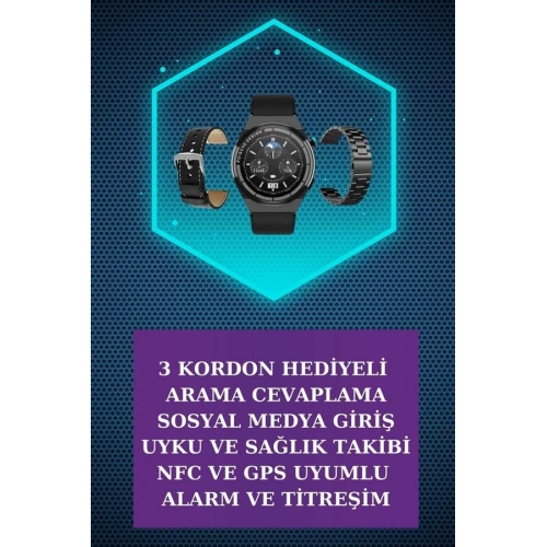 BFS Kulak İçi Kablosuz Bluetooth Kulaklık ve NFC ve GPS Özellikli Akıllı Saat Alarm ve Titreşim