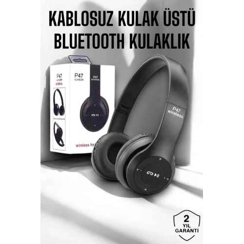 BFS Kulak Üstü TF Kart ve AUX Destekli Ergonomik Bluetooth Kulaklık