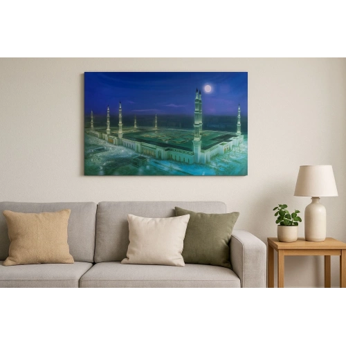 BFS Mescid-i Nebevi Du Tablosu Resmi - İslami Hediye Seçeneği 40x60 Cm