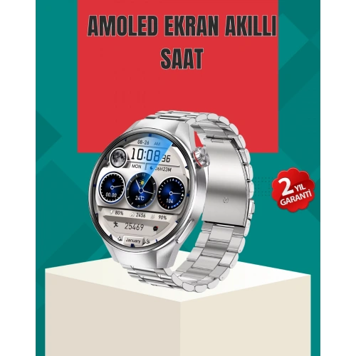 BFS Metal Gövdeli AMOLED Akıllı Saat – Kan Oksijen, Nabız ve Arama Fonksiyonlu