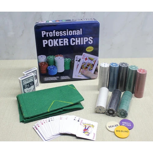 BFS Metal Kutulu 400 Chip Ve 2 Adet İskambil  Kağit Setine Sahip Poker Oyunu Alk3538