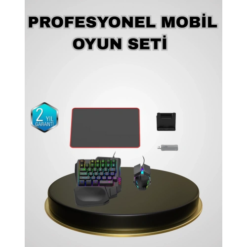 BFS Mobil Gaming Set Klavye + Mouse + Dönüştürücü 5’li Paket Yüksek DPI Bluetooth