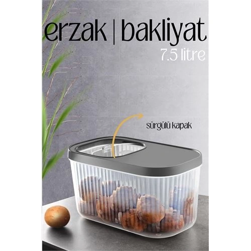 BFS  MultiBox Erzak Bakliyat Kutusu Sürgülü Kapak 7.5 Litre