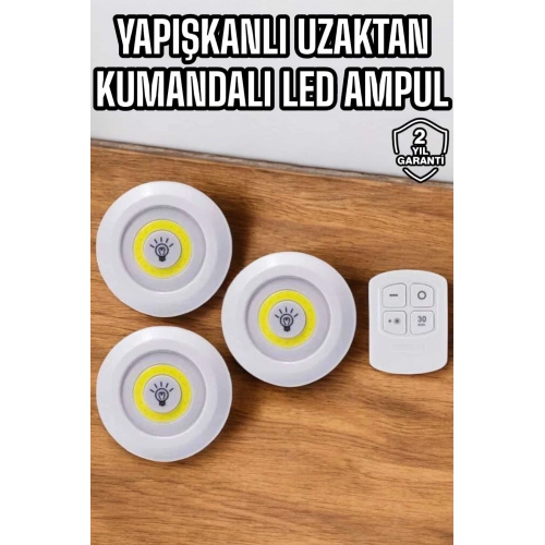 BFS Mutfak Dolap Altı Işığı Uzaktan Kumandalı Yapışkanlı Kablosuz Pilli