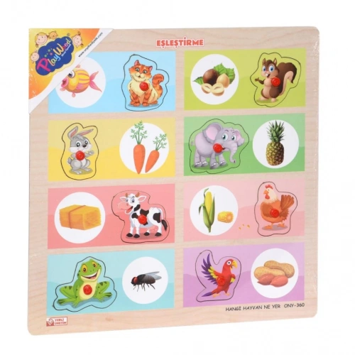 BFS Nessiworld ONY-360-361 Onyıl, Ahşap Tutmalı Eşleştirme - Hangi Hayvan Ne Yer