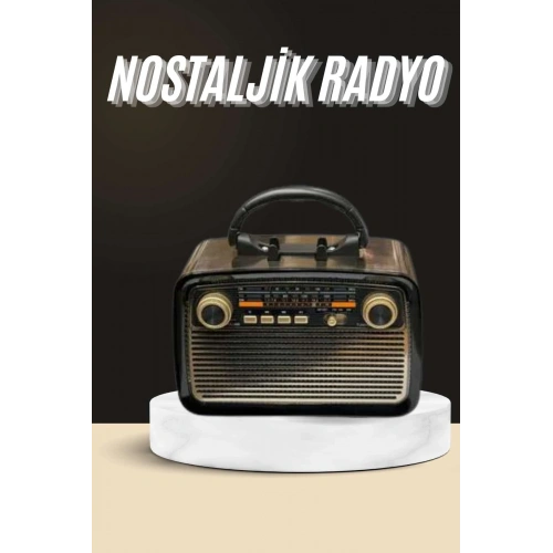BFS Nostaljik Radyo Bluetooth Bağlantılı Müzik Kutusu Ahşap