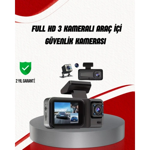 BFS Ön Arka ve İç Kamera DashCam 360° Kapsamlı Full HD Araç Güvenlik Sistemi