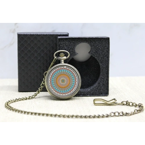 BFS Özel Kutulu Mandala Deseni Köstekli Saat Alk4678