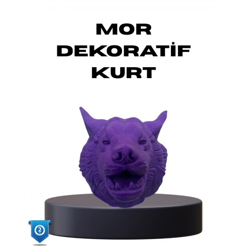 BFS Özel Seri Mor Kurt Duvar Süsü Hediyelik Dekoratif Asılabilir Heykel
