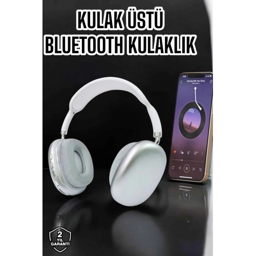 BFS P9 Plus Kablosuz Kulak Üstü Bluetooth Kulaklık Beyaz Mikrofonlu Kulaküstü Kablosuz Kulaklık