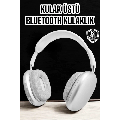BFS P9 Plus Kablosuz Kulak Üstü Bluetooth Kulaklık Beyaz Yüksek Ses Kaliteli