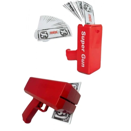 BFS Para Saçma Tabancası Kırmızı Para Fırlatma Oyuncağı Parti Eğlencesi