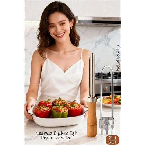 BFS Paslanmaz Çelik 2’li Profesyonel Kabak ve Dolma Biber Oyacak Seti - Gurme Tasarım