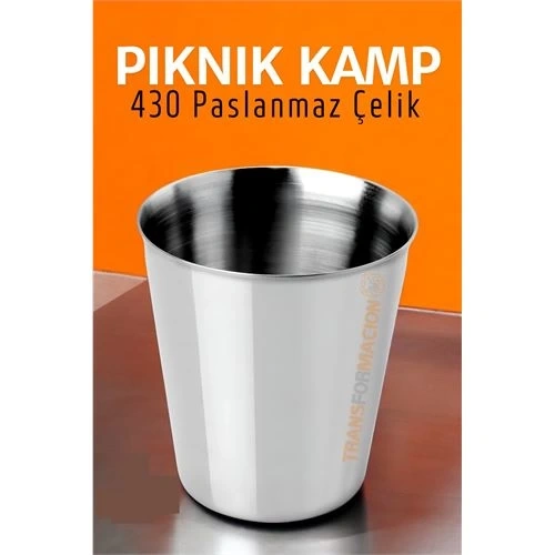 BFS Paslanmaz Çelik Bardak – Kamp, Piknik ve Mutfak İçin Dayanıklı Metal Bardak 719313