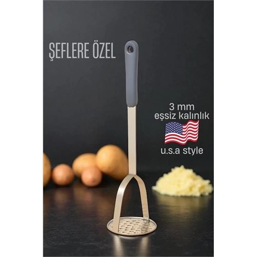 BFS Patates Ezici 3 mm Kalınlık 304 Paslanmaz Çelik Havuç Muz Avokado Ezici