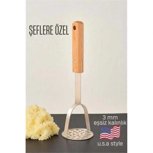 BFS Patates Ezici 3 mm Kalınlık 304 Paslanmaz Çelik Havuç Muz Avokado Ezici