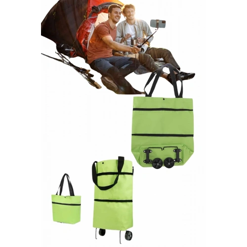 BFS Pazar Çantası Tekerlekli Katlanır Pazar Arabası Çanta Market Alışveriş Arabası