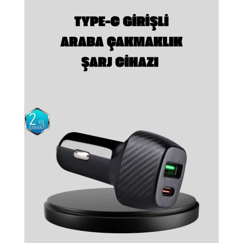 BFS PD Destekli 38W Araç Şarj Başlığı Type-C + USB Çift Çıkış Hızlı Şarj