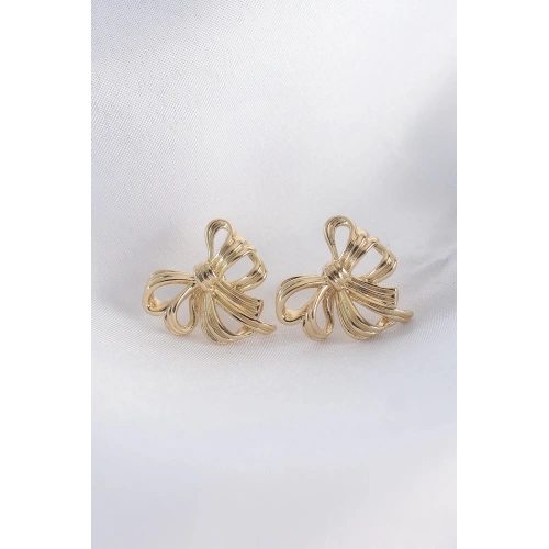 BFS Pirinç Gold Renk Fiyonk Küpe