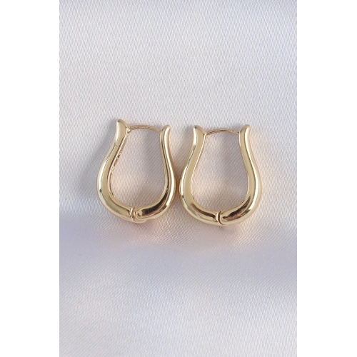 BFS Pirinç Gold Renk İçi Boş Gül Küpe