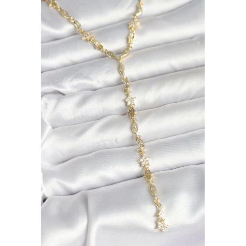 BFS Pirinç Gold Renk Kadın Manifest Kolye