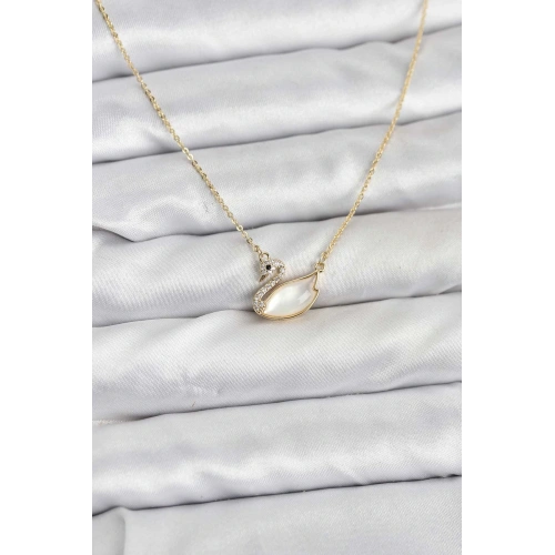 BFS Pirinç Gold Renk Kuğu Model Kadın Kolye