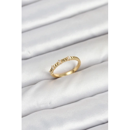 BFS Pirinç Gold Renk Lazer Kesim Kadın Yüzük