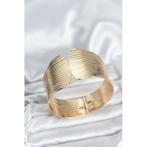 BFS Pirinç Gold Renk Levha Model Kadın Bileklik