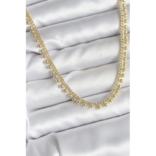 BFS Pirinç Gold Renk Sıralı Topçuk Model Kadın Kolye