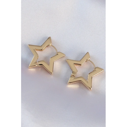 BFS Pirinç Gold Renk Yıldız Küpe