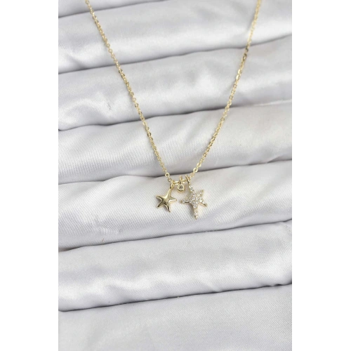BFS Pirinç Gold Renk Yıldız Minimal Kadın Kolye