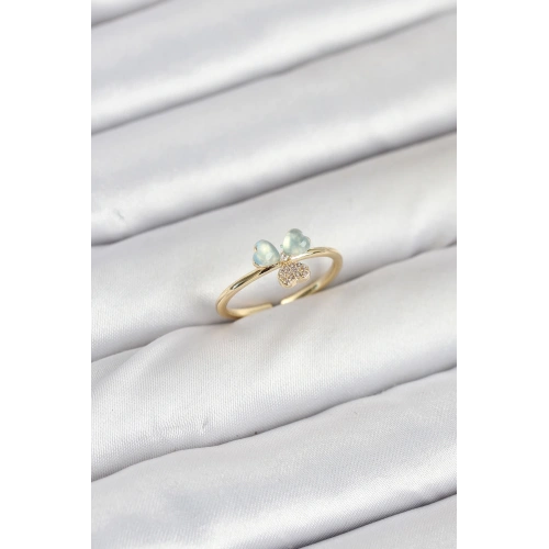 BFS Pirinç Gold Renk Yonca Model Kadın Yüzük