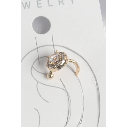 BFS Pirinç Gold Renk Zirkon Taşlı Kadın Kıkırdak Küpe