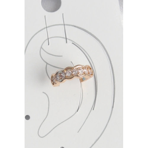 BFS Pirinç Gold Renk Zirkon Taşlı Kadın Kıkırdak Küpe