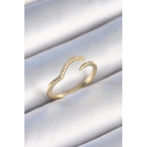 BFS Pirinç Gold Renk Zirkon Taşlı Kadın Yüzük