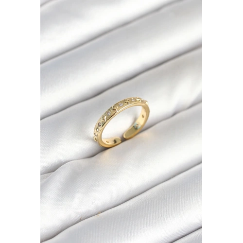 BFS Pirinç Gold Renk Zirkon Taşlı Kadın Yüzük