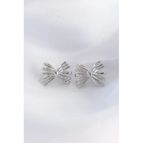 BFS Pirinç Gümüş Renk Fiyonk Küpe