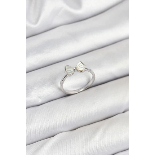 BFS Pirinç Gümüş Renk Fiyonk Model Kadın Yüzük