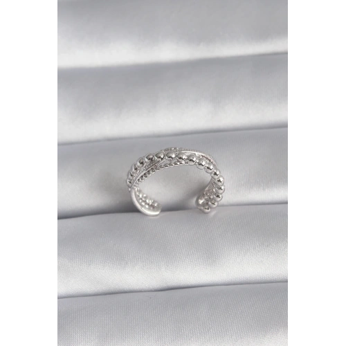 BFS Pirinç Gümüş Renk Kadın Yüzük