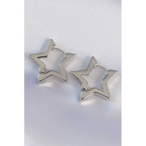 BFS Pirinç Gümüş Renk Yıldız Küpe