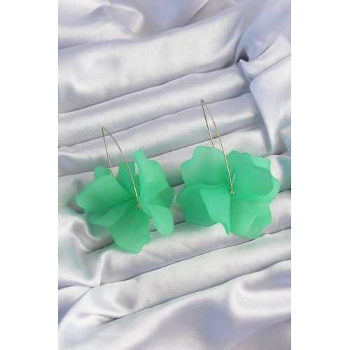 BFS Pirinç Yeşil Renkli Flora Küpe