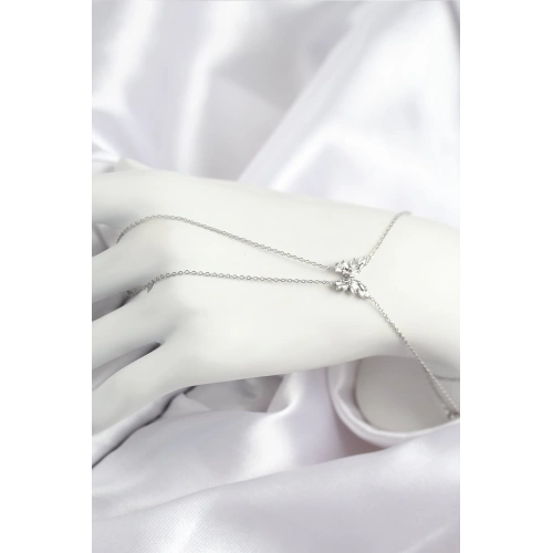 BFS Pirinç Zirkon Taşlı Kelebek Model Gümüş Renk Şahmeran