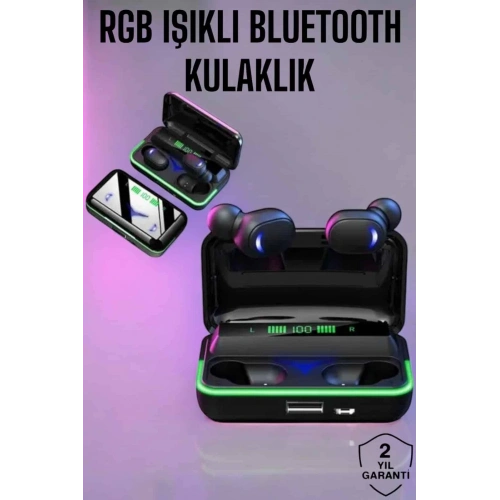 BFS Powerbank Özellikli Kablosuz Bluetooth Kulaklık RGB Işıklı