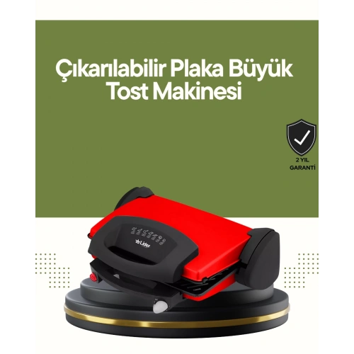 BFS Profesyonel 2000W Tost Makinesi – Ayarlanabilir Termostat ve Çıkarılabilir Plaka