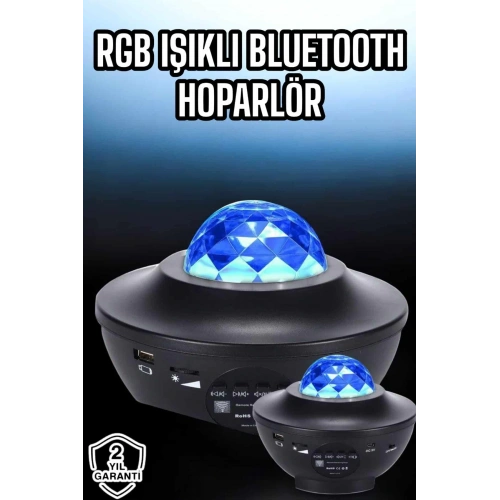 BFS Projektör Yıldız Gece Lambası Disko Topu Bluetooth Bağlantılı Taşınabilir Şarjlı