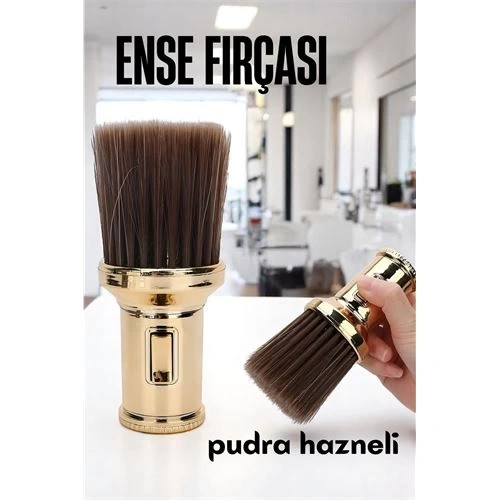 BFS  Pudra Hazneli Ense Fırçası Saç Temizleme Fırçası - Berber Temizlik Fırçası- Kuaför Berber Malzemesi