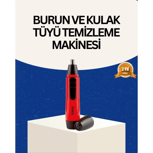 BFS Raks Kırmızı Tüy Temizleme Cihazı Kulak Burun Pilli Ergonomik