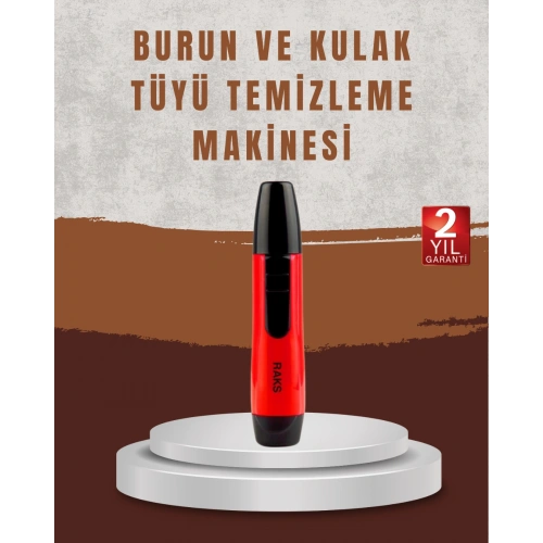BFS Raks Leo Burun Kulak Tüy Alma Makinesi 45 dk Şarj Süreli Kırmızı